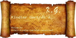 Kindler Gertrúd névjegykártya